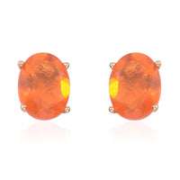 Jalisco Fire Opal 1.71 ctw Oval Stud Earrings in 14K Yellow Gold
