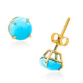 Sleeping Beauty Turquoise 1.20 ctw Round Stud Earrings in 14K Yellow Gold - Sticky add to cart bar