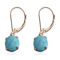 14K Yellow Gold Sleeping Beauty Turquoise Lever Back Earrings 3.50 ctw - Sticky add to cart bar