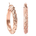Engraved Hoop Earrings in ION Plated Rose Gold Stainless Steel - Sticky add to cart bar