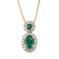 Created Emerald, Diamond Accent Sterling Silver Pendant without Chain TGW 0.408 Cts. TGW 0.41 Cts. - Sticky add to cart bar