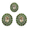 Turkizite, Chrome Diopside Platinum Over Sterling Silver Earrings 3.00 ctw - Sticky add to cart bar
