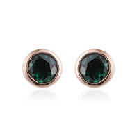 Lab Created Emerald Earrings in 10K Rose Gold