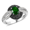 Chrome Diopside and Multi Gemstone 2.31 ctw Split Ring in Platinum Over Sterling Silver (Size 10.0) - Sticky add to cart bar