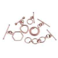 Morning Hour Special Gem Workshop Set of 5 Rosetone Toggle Clasps