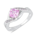 Created Pink Sapphire, Created White Sapphire Sterling Silver Ring (Size 6.75) TGW 1.020 Cts. TGW 1.02 Cts. - Sticky add to cart bar