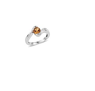 Lab Created White Sapphire and Brazilian Citrine Ring in Sterling Silver (Size 7.0) - Product card gallery slide 1 (10176348422457)