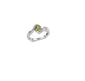 Lab Created White Sapphire and Peridot Ring in Sterling Silver (Size 7.0) - Sticky add to cart bar