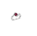 Lab Created White Sapphire and Lab Created Ruby Ring in Sterling Silver (Size 7) - Sticky add to cart bar