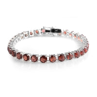 Indian Garnet Sterling Silver Bracelet (7.50 In) TGW 20.00 cts.