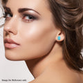 Sleeping Beauty Turquoise 1.30 ctw Oval Stud Earrings in 14K Yellow Gold - Sticky add to cart bar