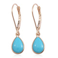 14K Yellow Gold Arizona Sleeping Beauty Turquoise Lever Back Dangle Earrings 1.80 ctw - Sticky add to cart bar