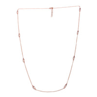 Marropino Morganite and Rose Spinel Necklace 36 Inch in 14K Rose Gold Over Sterling Silver 6.53 ctw