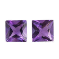 Princess Cut Rose De France Amethyst Set of 2 (Sqr 8 mm) 3.97 ctw Loose Gemstone - Sticky add to cart bar