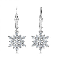 D'Joy Zircon Snowflake Earrings in Platinum Over Sterling Silver 1.15 ctw