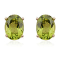 Hebei Peridot 2.50 ctw Oval Stud Earrings in 14K Yellow Gold - Sticky add to cart bar