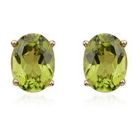 Hebei Peridot 2.50 ctw Oval Stud Earrings in 14K Yellow Gold