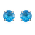 Iliana Betroka Blue Apatite 1.00 ctw Round Stud Earrings in 18K White Gold - Sticky add to cart bar