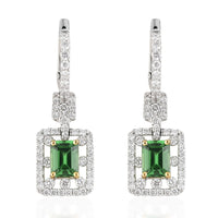 One Of A Kind Certified & Appraised Rhapsody 950 Platinum AAAA Tsavorite Garnet and E-F VS Diamond Earrings 7 Grams 3.25 ctw