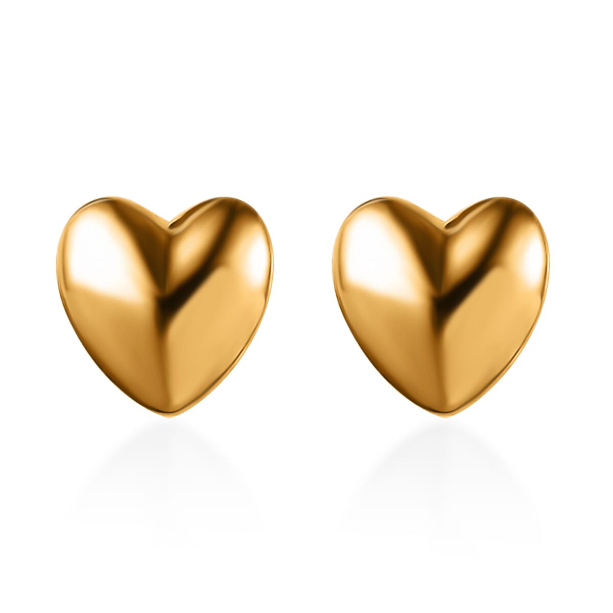 14K Yellow Gold Over Sterling Silver Heart Earrings 1.25 Grams
