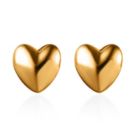 14K Yellow Gold Over Sterling Silver Heart Earrings 1.25 Grams
