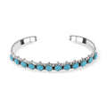 Santa Fe Style Kingman Turquoise Cuff Bracelet in Sterling Silver (7.50 in) 2.50 ctw - Sticky add to cart bar