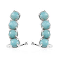 D'Joy Larimar 5.30 ctw Earrings in Platinum Over Sterling Silver - Sticky add to cart bar