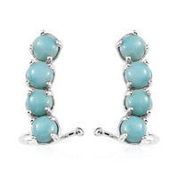 D'Joy Larimar 5.30 ctw Earrings in Platinum Over Sterling Silver