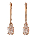 18K Rose Gold AAA Marropino Morganite Lever Back Earrings 1.25 ctw - Sticky add to cart bar