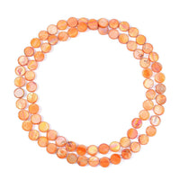 Orange Shell 14-16 mm Beaded Endless Necklace 46 Inches