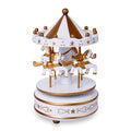 Pink and White 4-Horse Wooden Carousel Music Box - Sticky add to cart bar