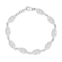 Sterling Silver Openwork Bracelet (7.50 In) 4.20 Grams