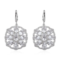 9.40 ctw Petalite and Zircon Earrings in Platinum Over Sterling Silver 9.50 Grams