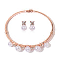 White Chroma Pearl, White Austrian Crystal Rosetone Bangle (8 in) and Earrings TGW 16.00 cts. - Sticky add to cart bar