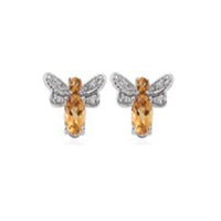2.00 ctw Brazilian Citrine and White Topaz Earrings in Sterling Silver
