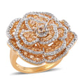 Imperial Topaz and Zircon Ring in 14K Yellow Gold Over Sterling Silver (Size 7.0) 2.28 ctw - Sticky add to cart bar