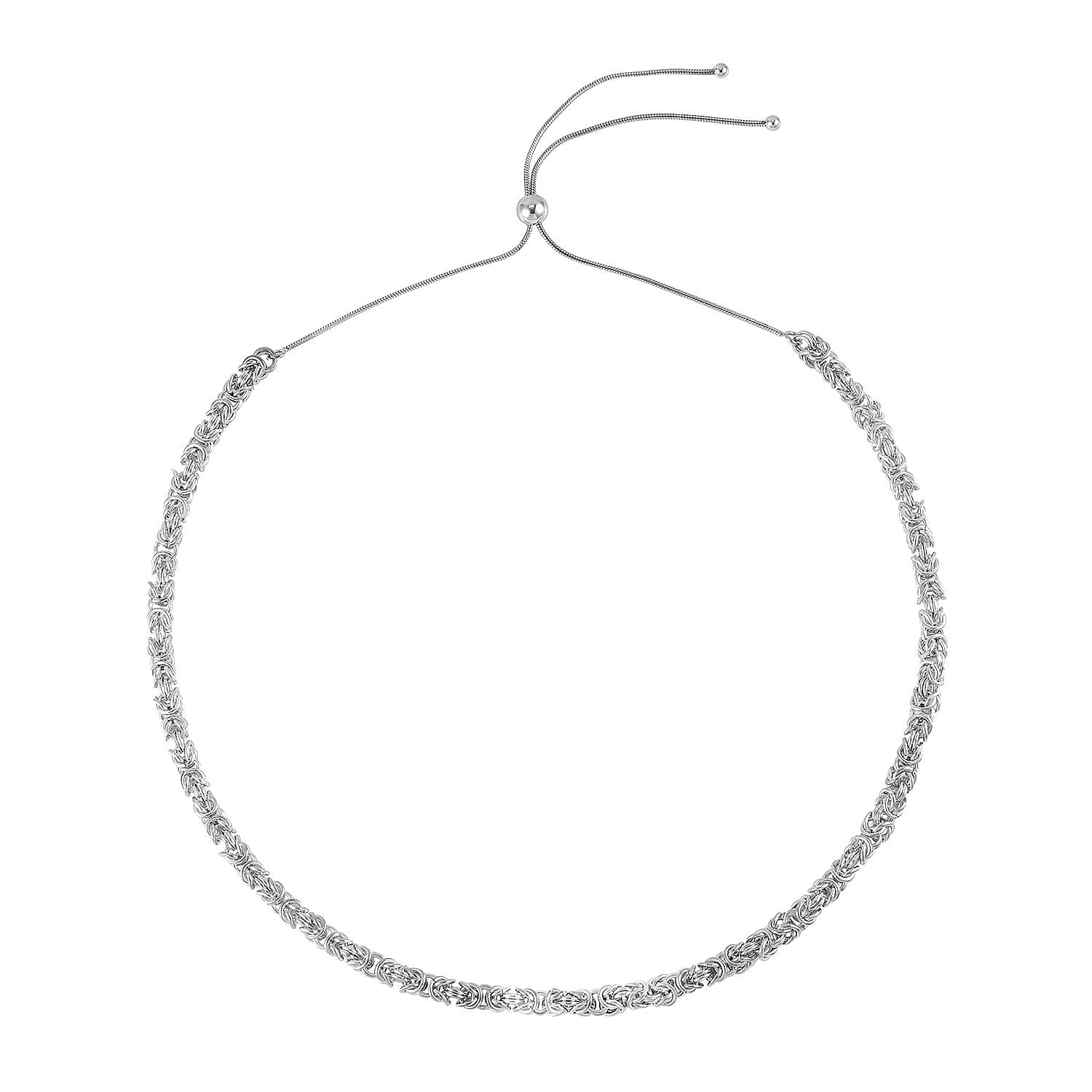 Stainless Steel Byzantine Chain Magic Ball Necklace (18-29 Inches)