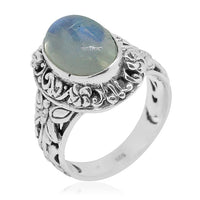 Bali Legacy Sri Lankan Rainbow Moonstone Ring in Sterling Silver (Size 6) 7.26 ctw