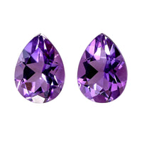 Mashamba Amethyst Set of 2 (Pear 7x5 mm) 1.21 ctw Loose Gemstone