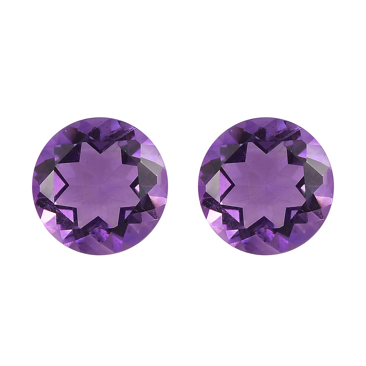 AA Mashamba Amethyst Set of 2 (Rnd 7 mm) 1.18 ctw Loose Gemstone