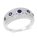 Lab Created Bluecand White Sapphire Vintage Art Deco Ring - Sticky add to cart bar
