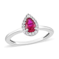 Lab Created Ruby and Lab Created White Sapphire Ring in Sterling Silver (Size 7.0) - Sticky add to cart bar