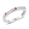 Created White Sapphire, Synthetic Ruby Sterling Silver Ring (Size 7) TGW 10.328 Cts. TGW 10.33 Cts. - Sticky add to cart bar