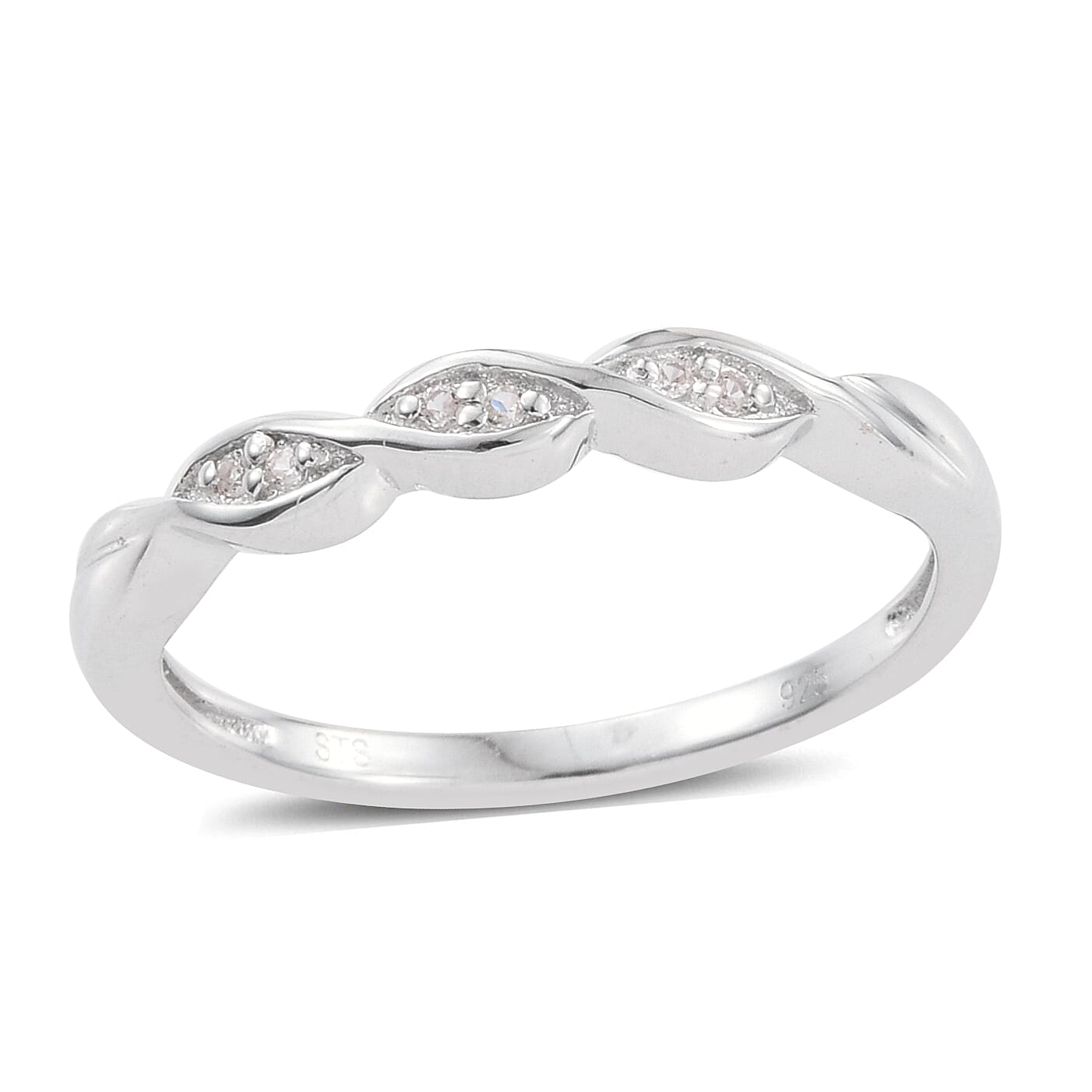Created White Sapphire Sterling Silver Ring (Size 7) TGW 0.015 Cts.