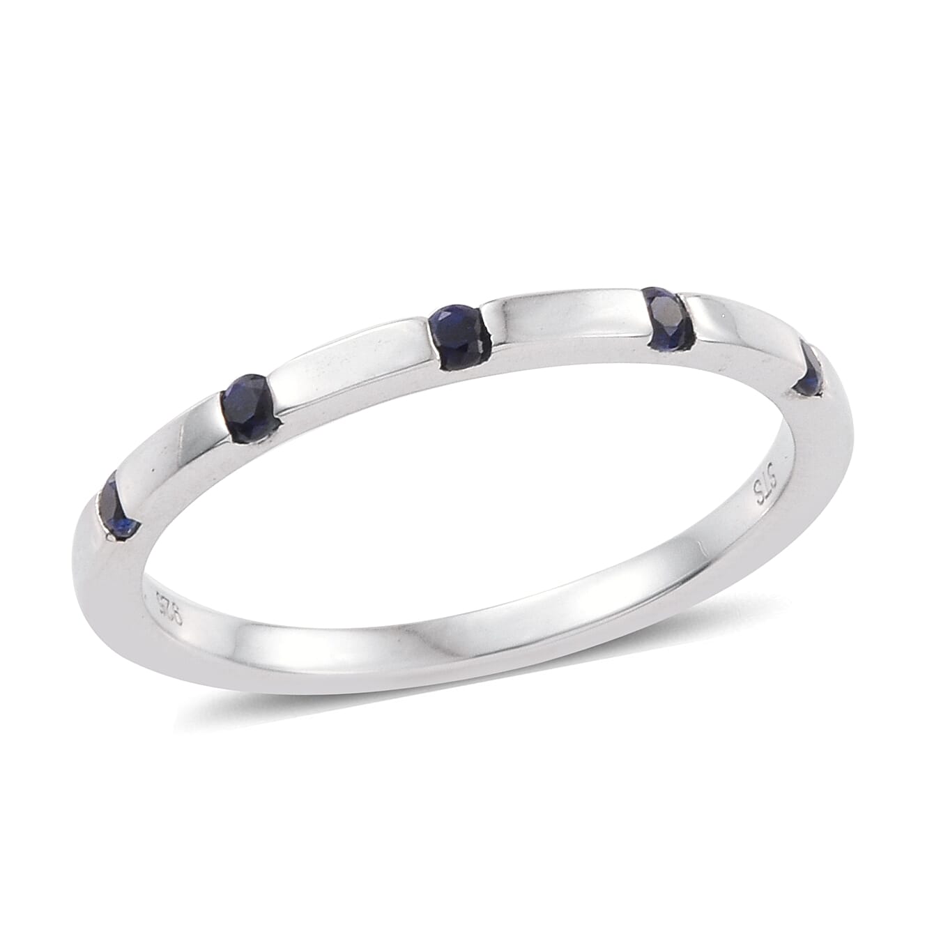 Lab Created Blue Sapphire Ring in Sterling Silver (Size 7.0) 1.11 ctw
