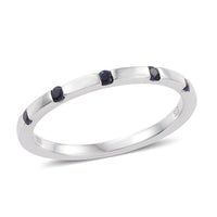 Lab Created Blue Sapphire Ring in Sterling Silver (Size 7.0) 1.11 ctw