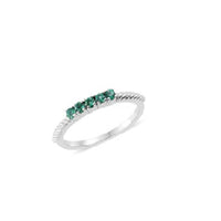 Lab Created Emerald Ring in Sterling Silver (Size 7.0)