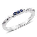 Lab Created Blue and White Sapphire Ring in Sterling Silver - Sticky add to cart bar