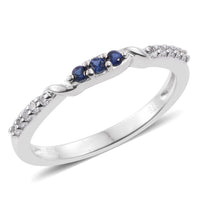 Lab Created Blue and White Sapphire Ring in Sterling Silver
