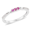 0.25 ctw Synthetic Ruby and Lab Created White Sapphire Ring in Sterling Silver (Size 7.0) - Sticky add to cart bar